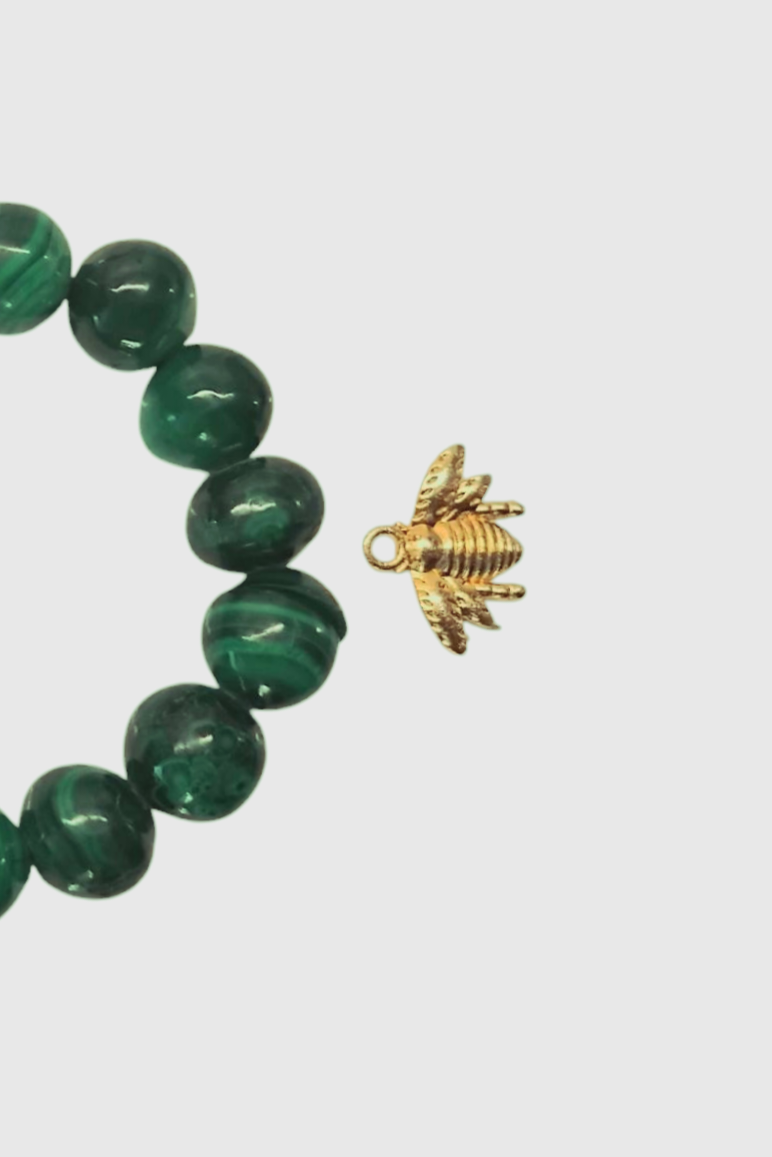Anda malachite gemstone bracelet with optional pendent