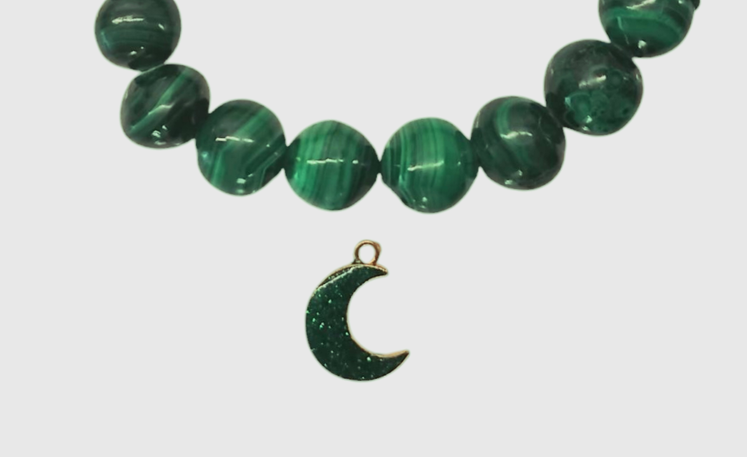 Anda malachite gemstone bracelet with optional pendent