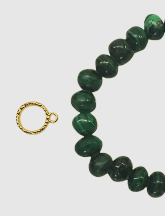 Luku malachite gemstone bracelet with optional pendent