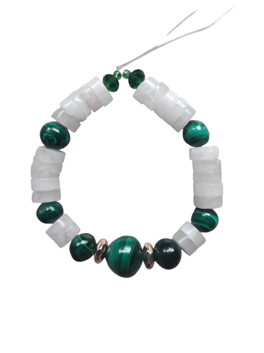 Api quartz and malachite bracelet