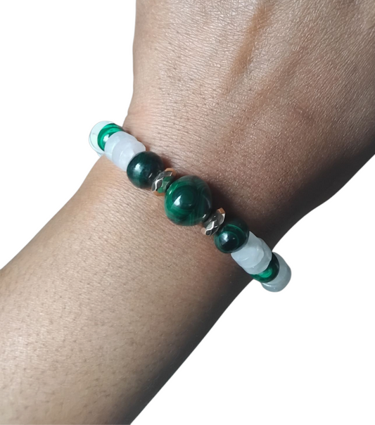 Api quartz and malachite bracelet
