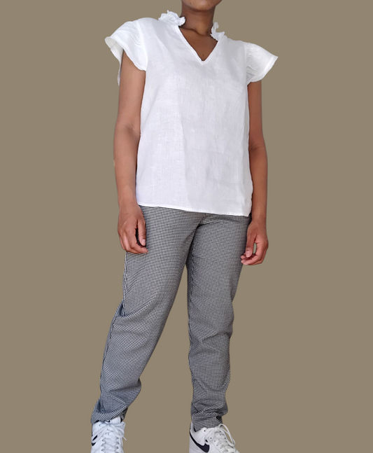 White linen top