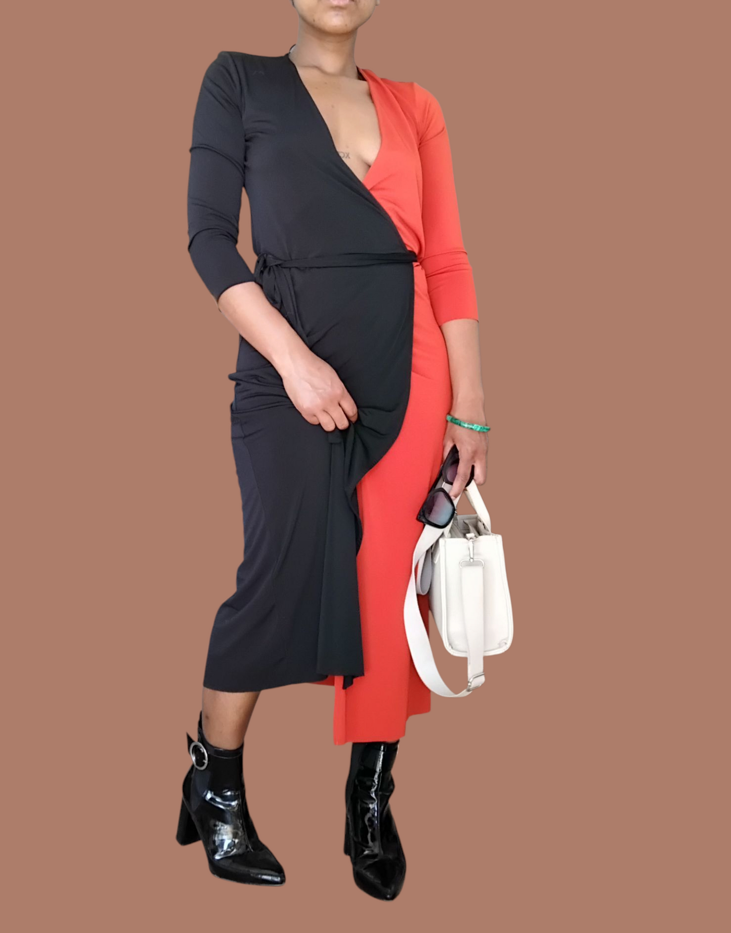 Duo color vintage dress S