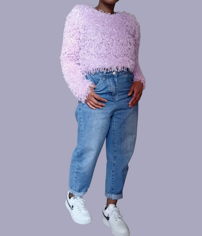 Lila fluffy sweater M