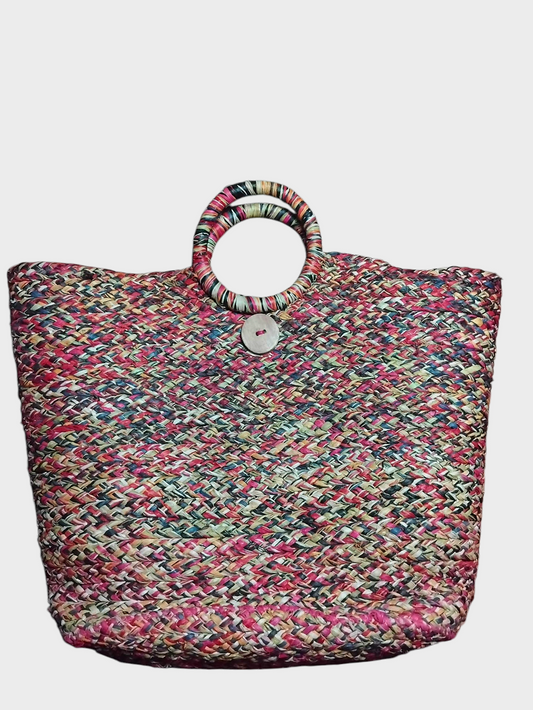 Safari Raffia bag - multicolor (pink)