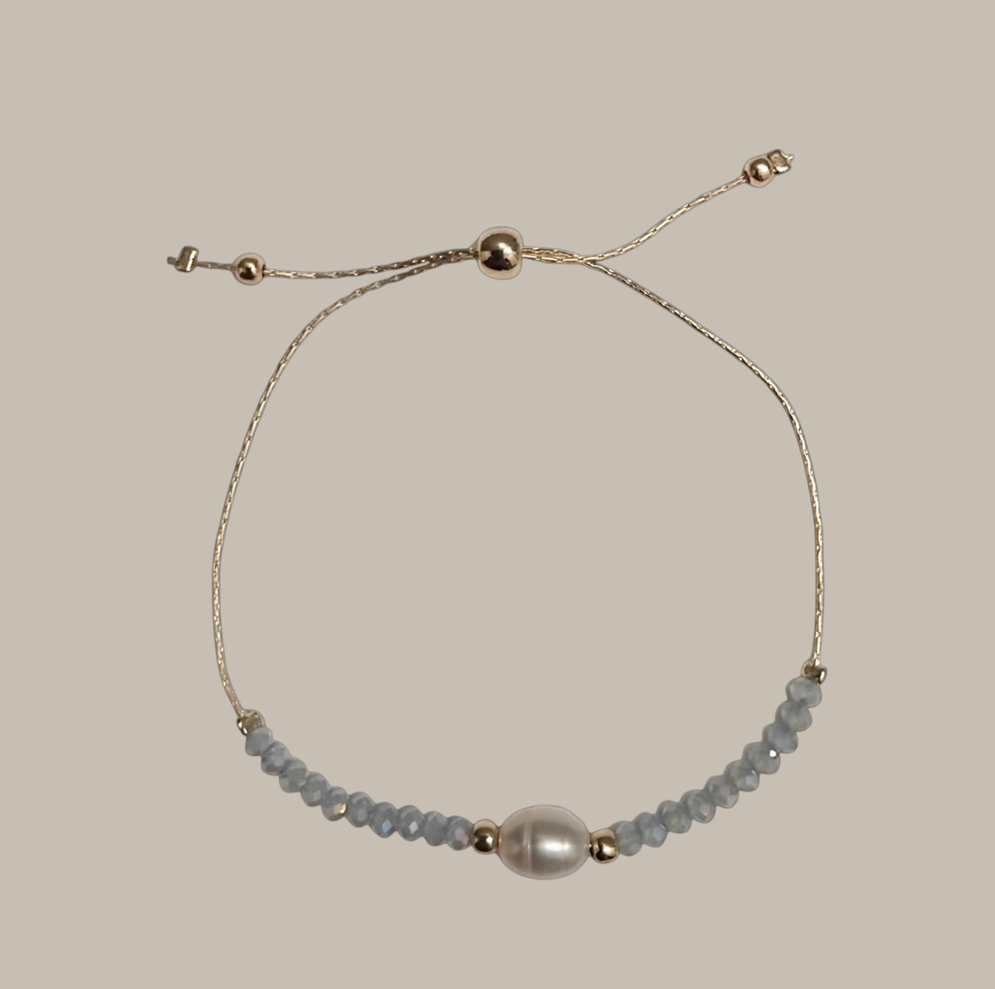 Balkan sky blue and pearl white bracelet