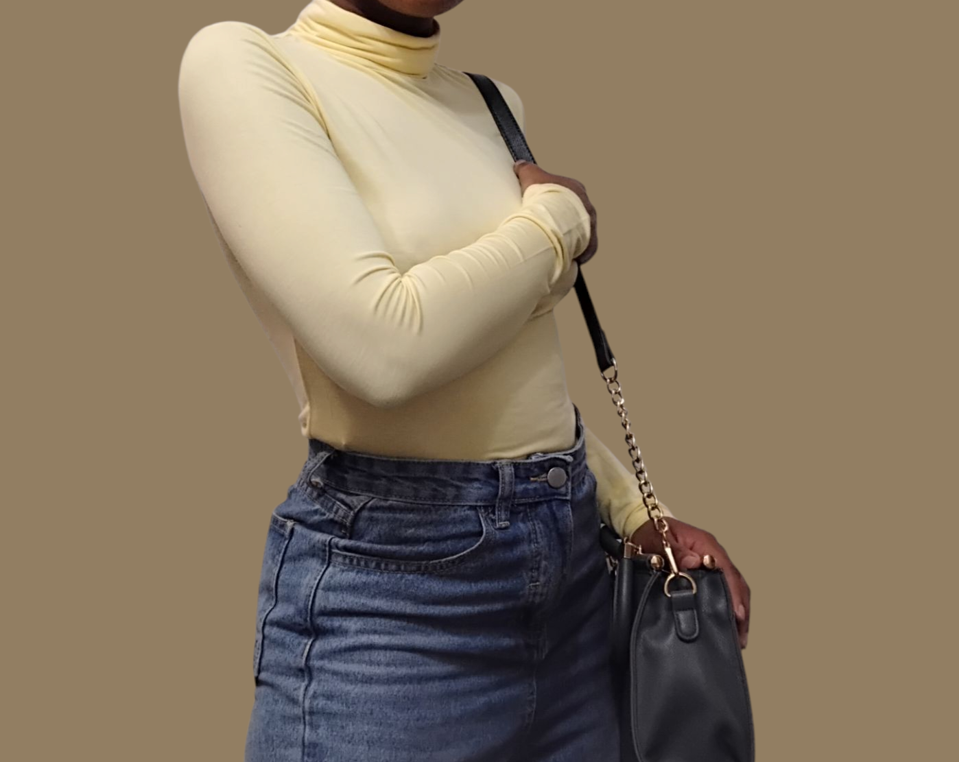 Yellow trutleneck top