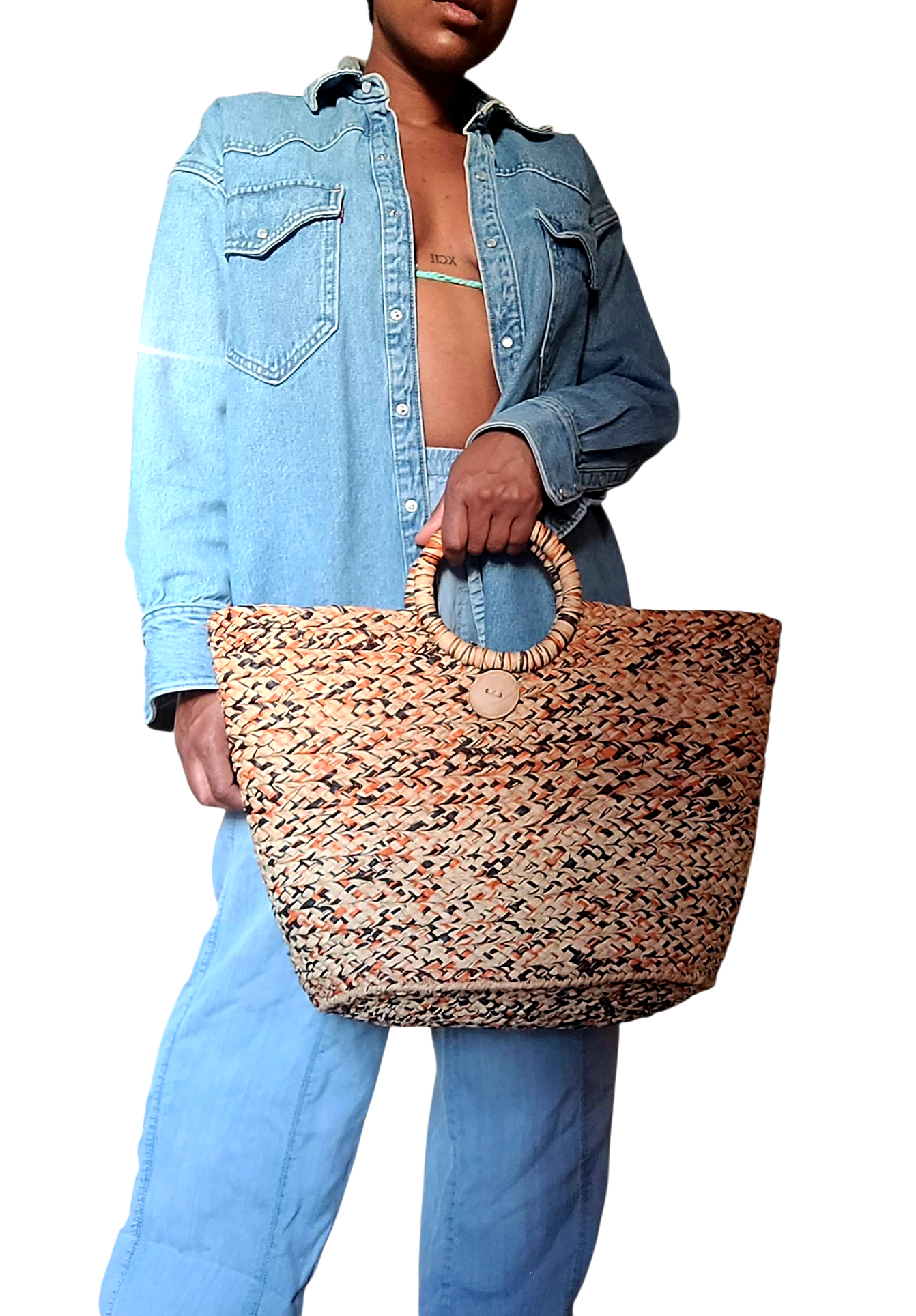 Safari Raffia bag - multicolor (orange)