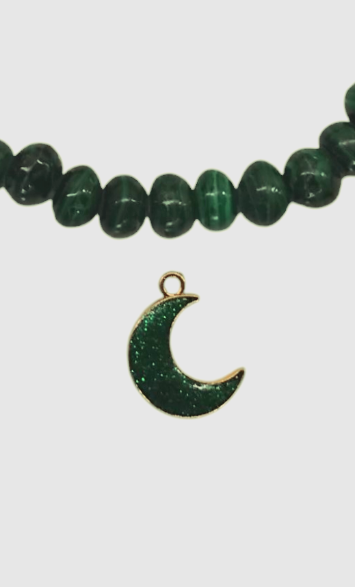 Luku malachite gemstone bracelet with optional pendent