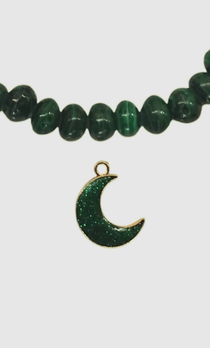Luku malachite gemstone bracelet with optional pendent