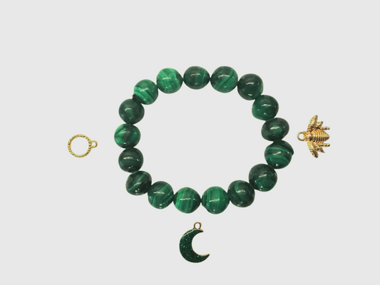 Anda malachite gemstone bracelet with optional pendent
