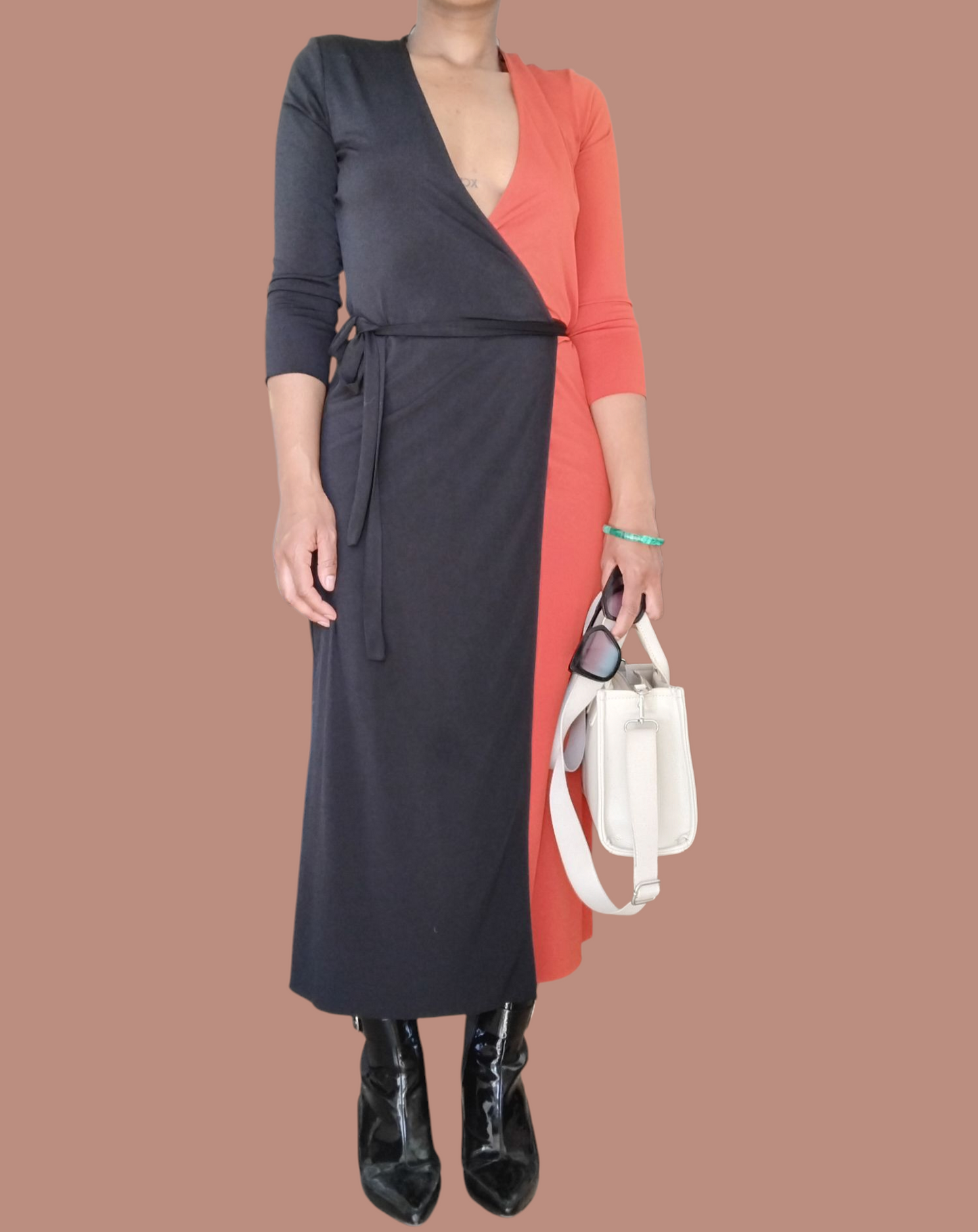 Duo color vintage dress S