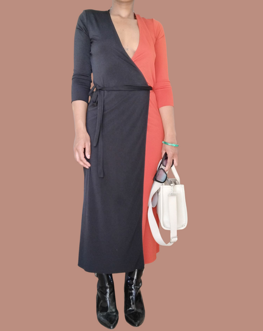 Duo color vintage dress S