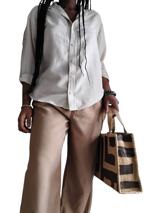 Ombe raffia handbag