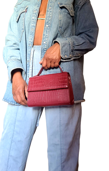 Perron faux leather shoulder clutch