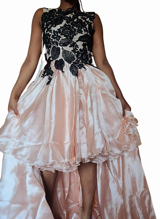 Pink and black dress