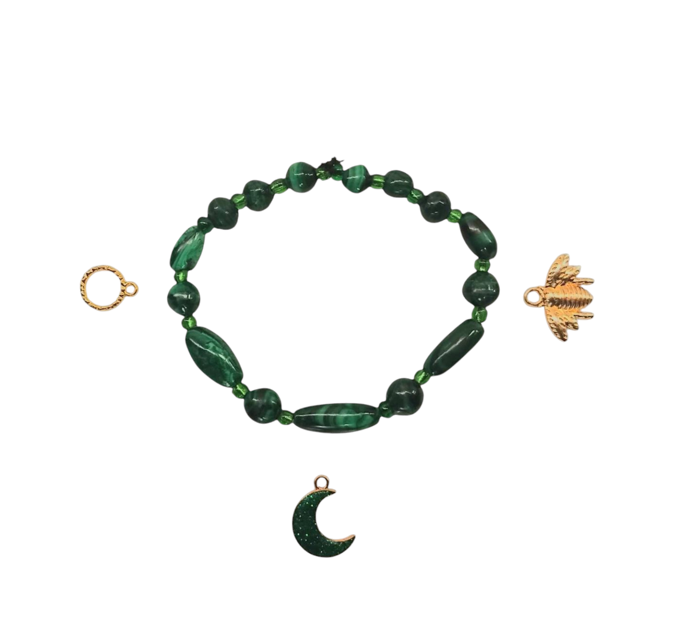 Shasa malachite bracelet with optional pendent